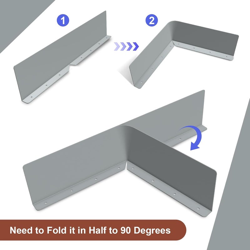 CAPHONT Rain Diverter Roofing Gutter Guards, 2 Pack 15.7 x 3.54 x 0.74 Inches Gutter Splash Guard Valley Downspout Roof Foldable Drip Guard for Corner House (Gray) - Image 4